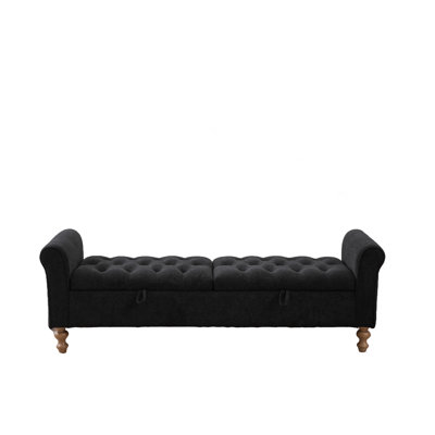 65.75" Wide Upholstered Storage Bench