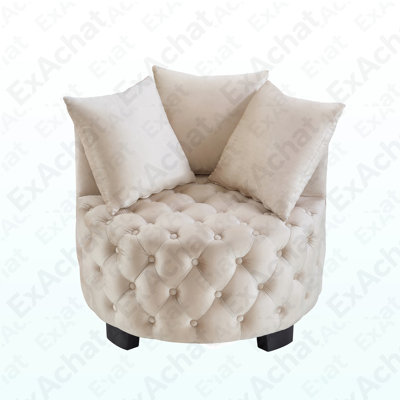 Contemporary Upholstered Tufted Leisure Chair Accent Chair,Navy