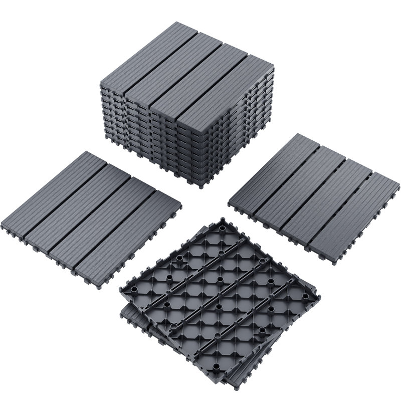 RICH HOLY ENTERPRISE CO., LIMITED 30.5 cm L x 30.5 cm W Plastic Interlocking Tile, Grey