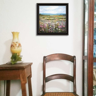 «Pastel Wildflowers» Byheidi Kuntz, reproduction encadrée prête à accrocher, cadre noir