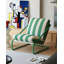 Chaise d'appoint en tissu de style moderne à rayures, pour le salon