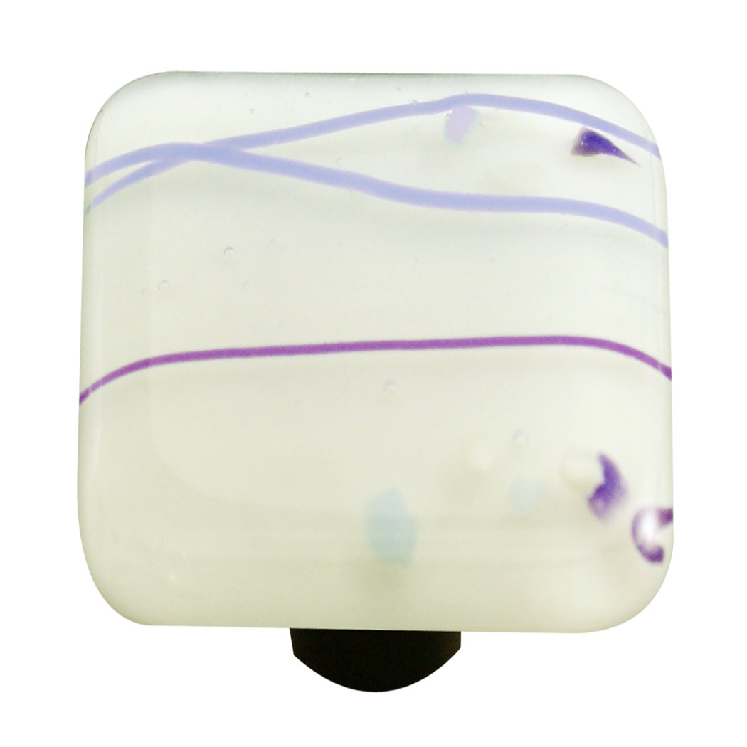 Mardi Gras 1.5" Length Square Knob Aquila Art Glass Hardware
