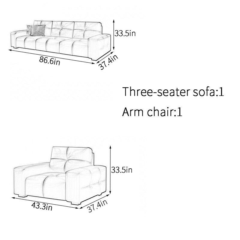 Modern simple Italian sofa set