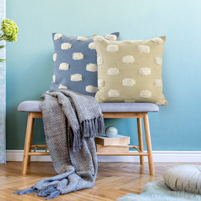 Coussin décoratif contemporain 100% coton touffeté à la main Contemporary