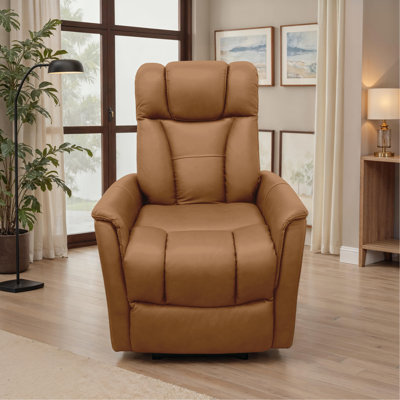 Power Recliner With Manual Adjustable Headrest And Power Footrest In Oslo Antelope
