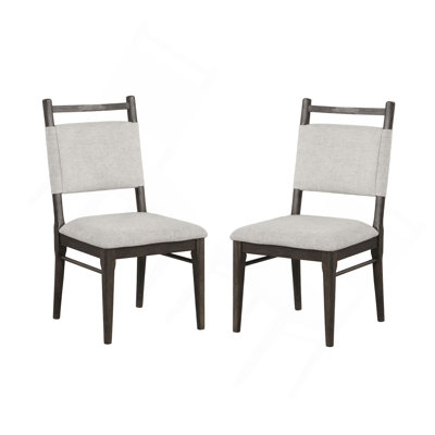 Ensemble de chaises de salle à manger 100% polyester rembourrées noyer foncé