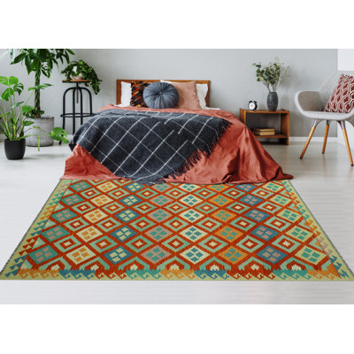 Celese One-of-a-Kind 6'7" X 9'8" 2022 Wool Area Rug Red