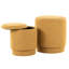 Tissu jaune au look moderne, couvercles amovibles à des fins de rangement, siège confortable rembourré en mousse, deux repose-pieds, sans assemblage, capacité de poids de 250 lb, utilisation à l'intérieur seulement, largeur de 14,91 po