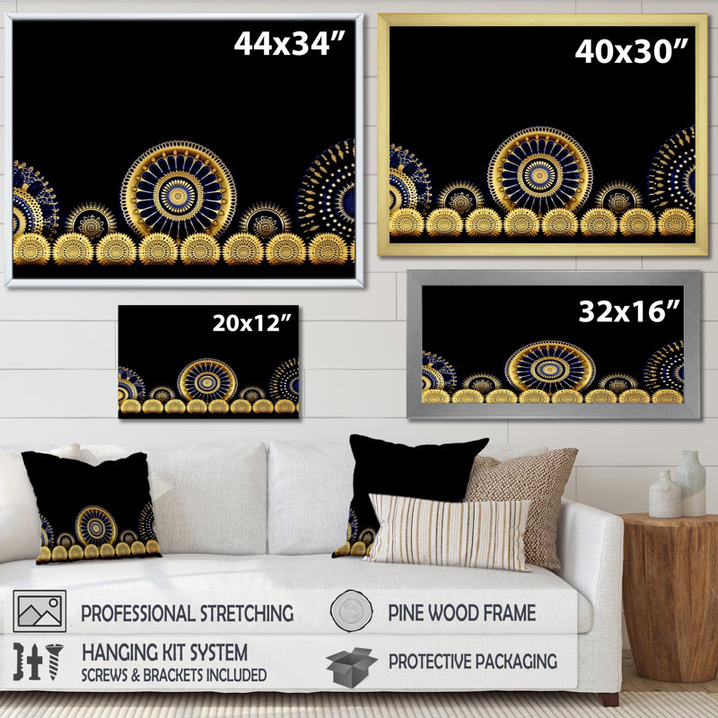 Futur géométrie de l'éveil de la conscience - reproduction sur toile, H 12 po x l 20 po x P 1 po, Cadre flottant noir