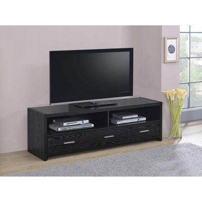 Black Oak 3-Drawer Engineered Wood TV Stand