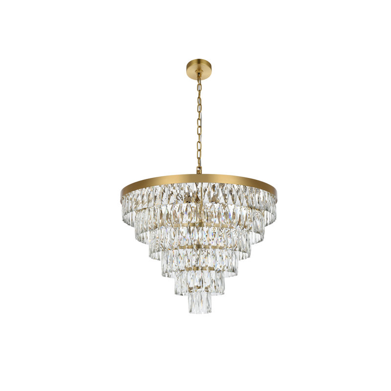 Lustre rond 27 pouces Iva, Or satiné