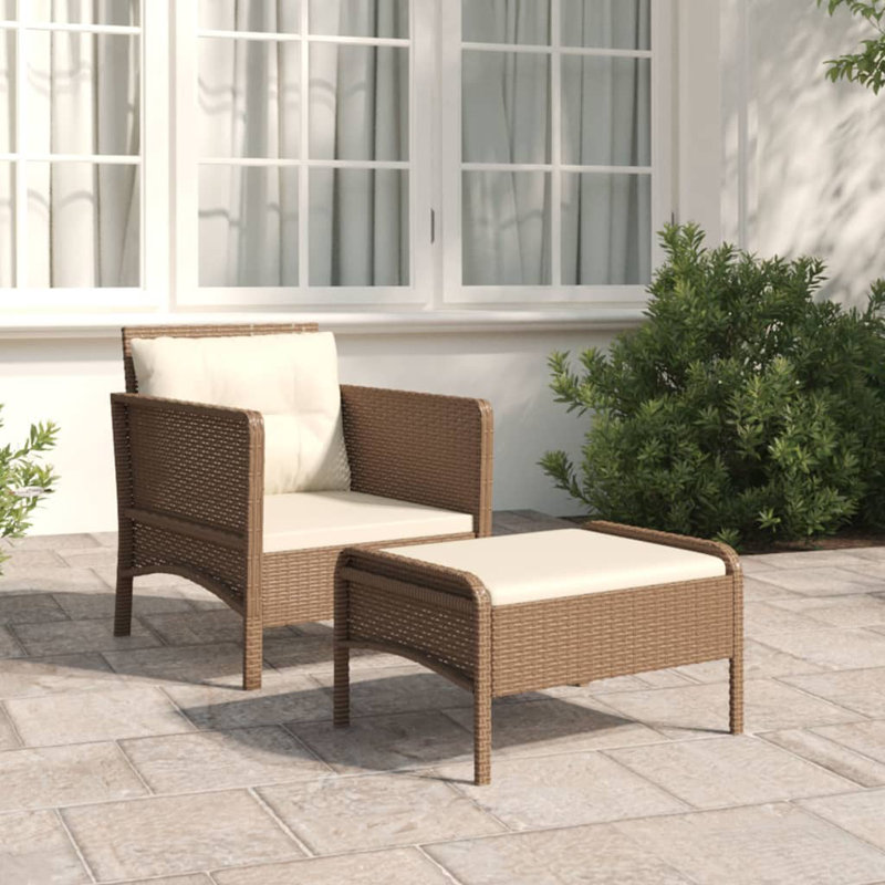 Chaise de patio avec coussins Zahar, Blanc, Noir
