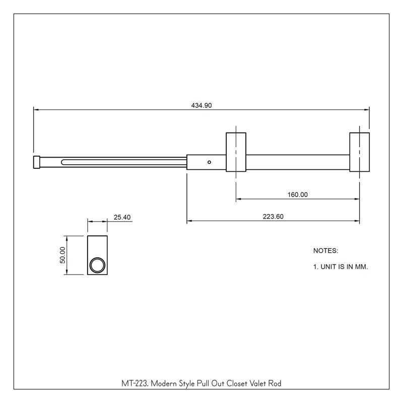 Oil Rubbed Bronze Modern Pull Out Closet Valet Rod