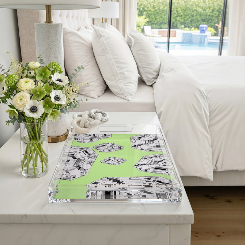 Decorative Tray, 22.5"W x 14.5"D x 2"H, Lime