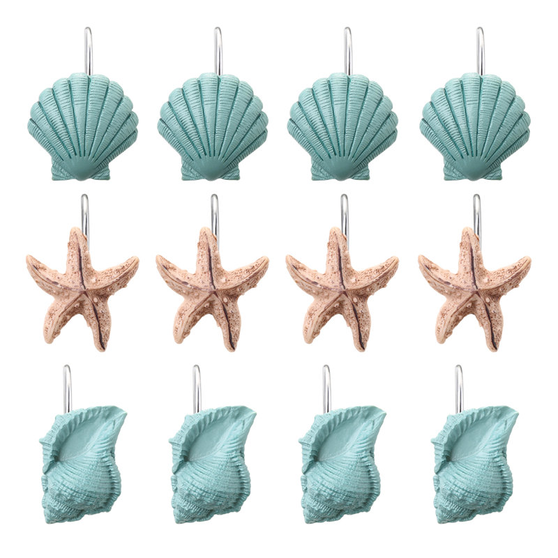 Plastic Shower Curtain Hook, Blue