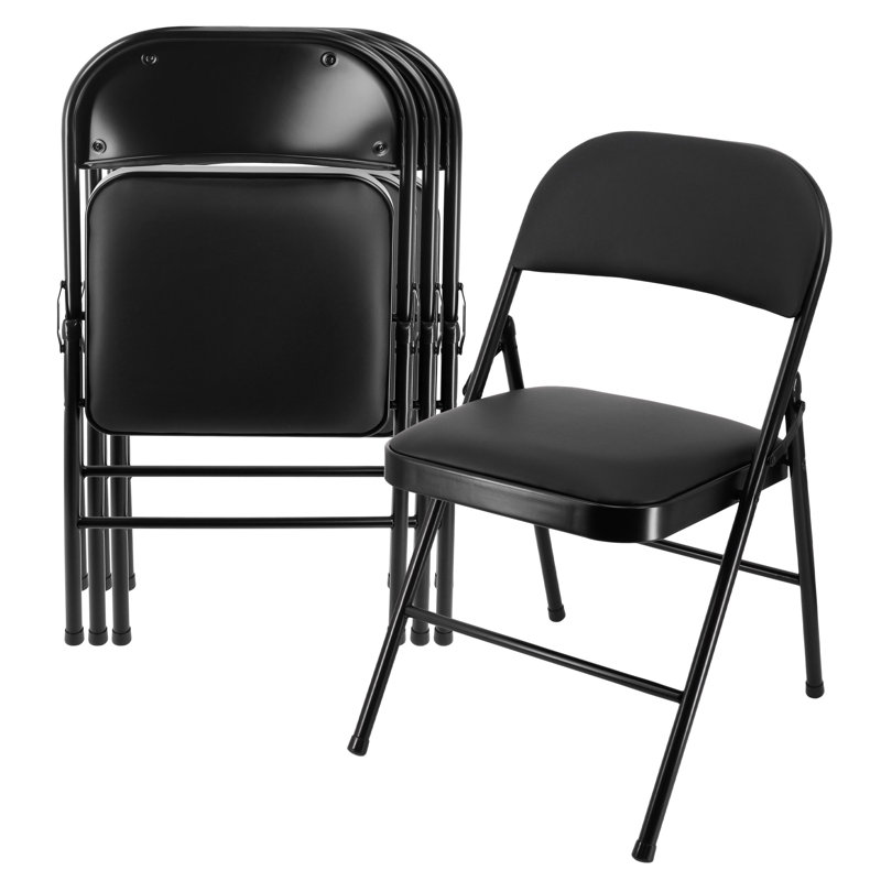 Ensemble de chaises pliantes rembourrées Lenola, Noir
