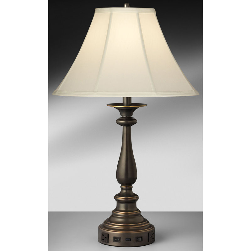 Lampe de table traditionnelle bronze Madison bronze 29 po avec prise USB et prise