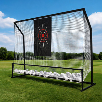 Filet de golf 10 x 7,5 pi. Filet de pratique robuste avec chiffon et sac de transport. Terrain d'entraînement portatif intérieur et extérieur pour l'écaillage de balles réelles