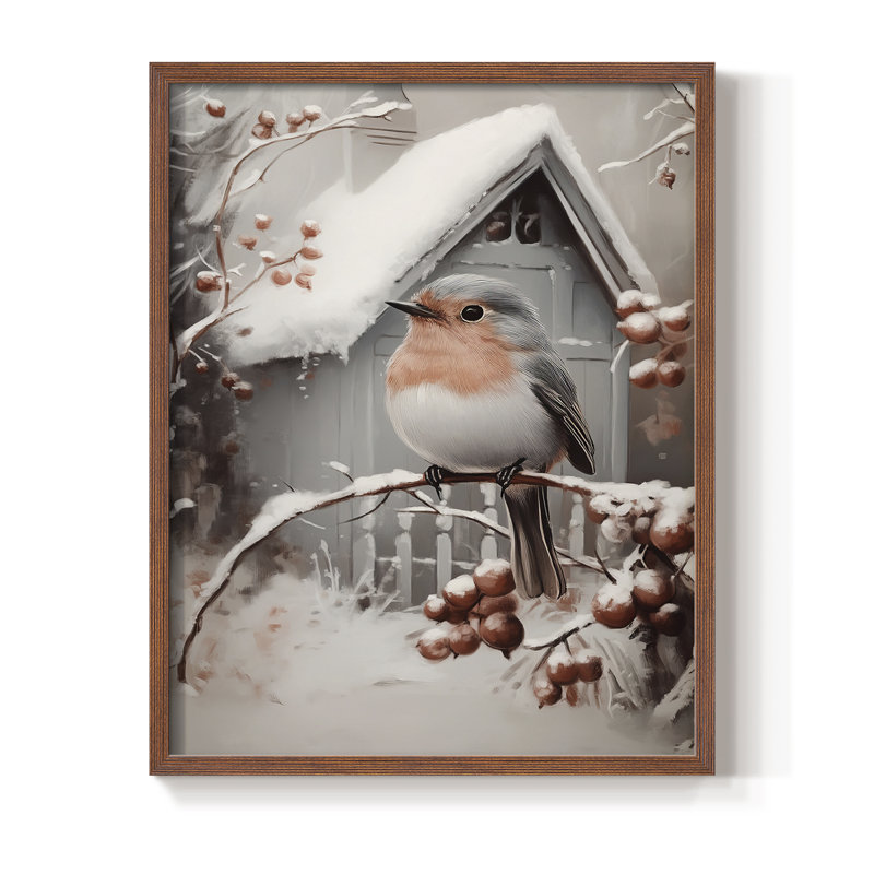 Art des Fêtes de Noël - série 2 - CCIV, reproduction encadrée - bois massif, Noyer, H 30 po x l 24 po