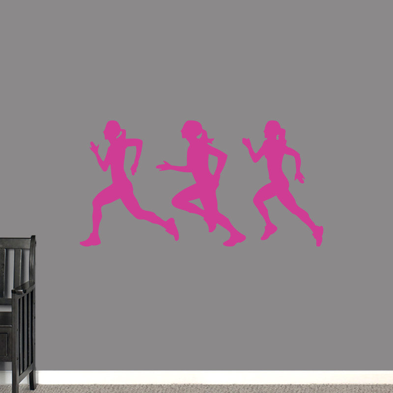 Décalcomanie murale ensemble de filles, Rose vif