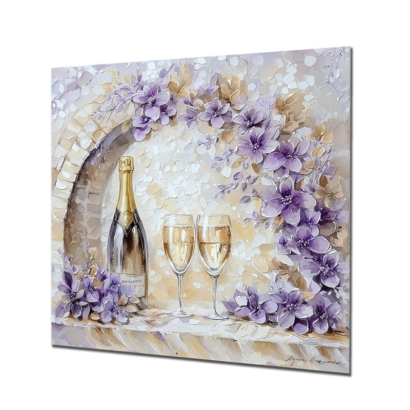Wine Cellars Majestic In Winter II - Food & Beverage, décoration murale en métal, impression sur métal, H 23 po x l 23 po