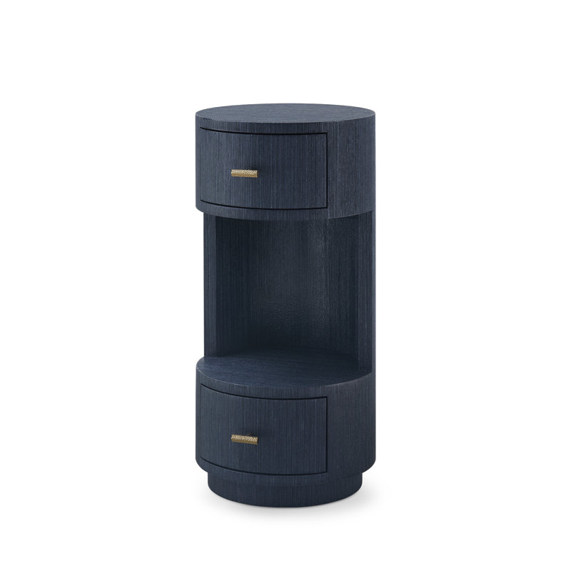 Aaron 2-Drawer End Table, Selvage Blue