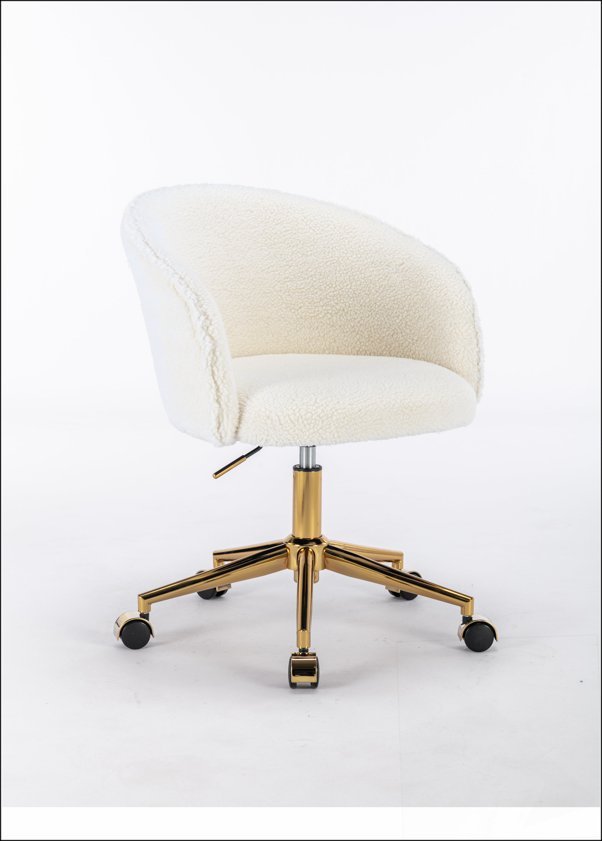 Mercer41 Office Chair with Metal Frame, Wool Upholstered, Swivel ...