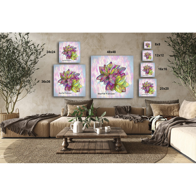 Sedeveria Letizia - impression sur toile tendue, H 8 po x l 8 po x P 1,5 po