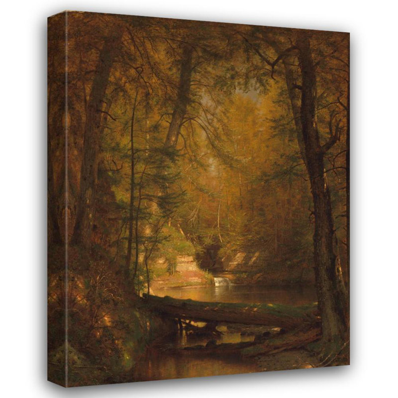 «The Trout Pool» par Worthington Whittredge - Art mural sur toile tendue avec châssis, H 40 po x l 28 po