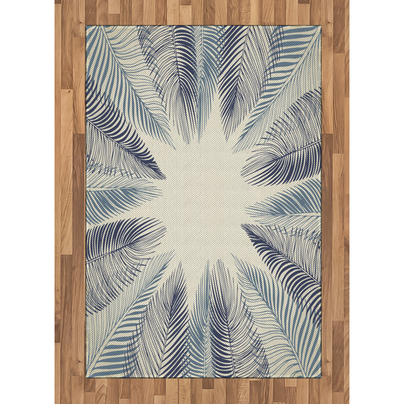 Tapis décoratif à haute densité en fibres de polyester Palm Leaf, Rectangle— 4 pi x 5 pi 8 po