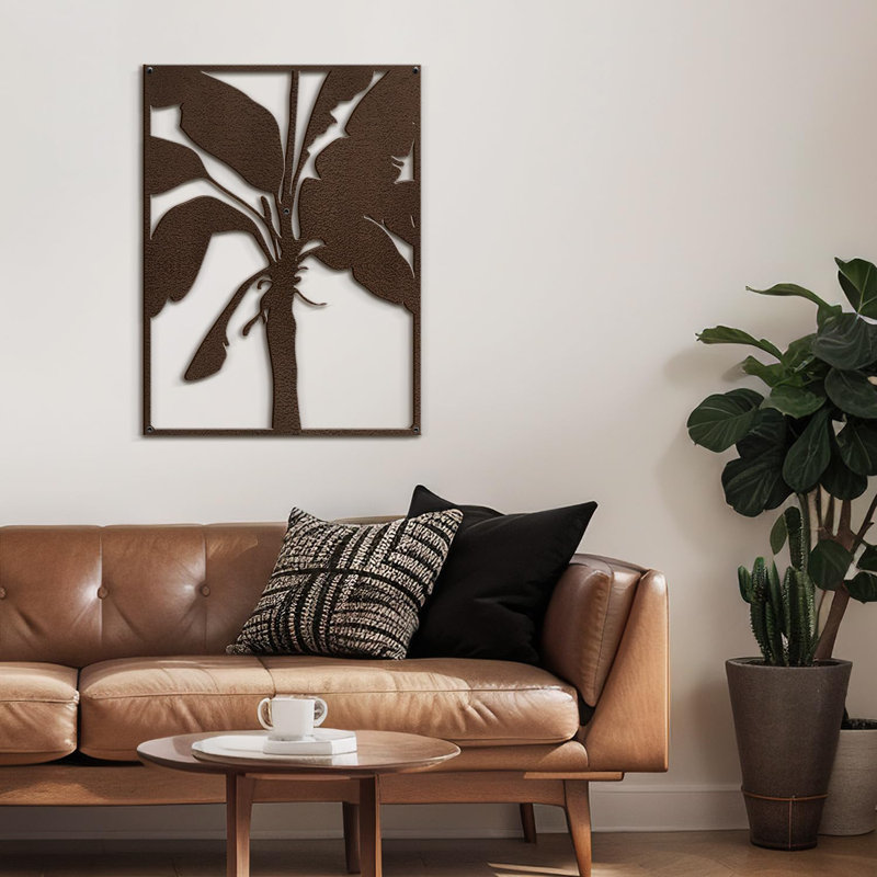 Décoration murale décorative murale en métal, H 30 po x l 22,39 po x P 0,05 po, Brun