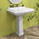Ogonbrick 26'' Vitreous China Rectangular Bathroom Pedestal Sink with Overflow in White