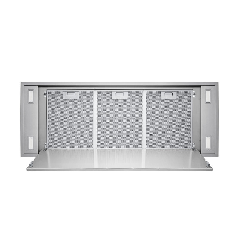42" 900 CFM Flush Mount Ceiling Island Range Hood with Wall Switch and Dimmable LED's