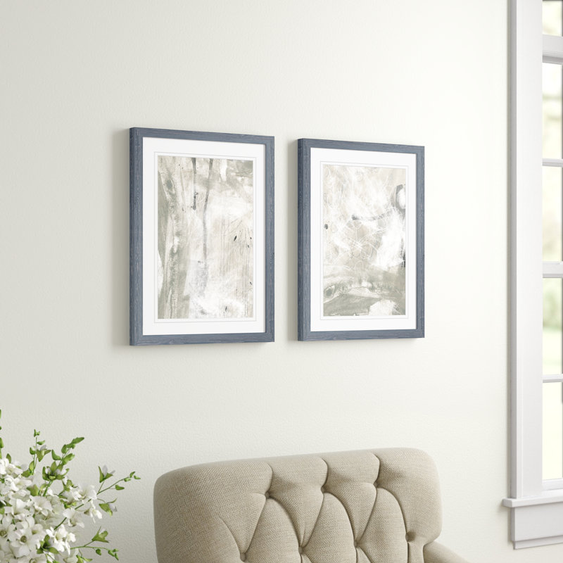 «Stonewash I» par Vincent Van Gogh, ensemble de 2 reproductions d'art encadrées, H 24 po x l 18 po x P 1,25 po, Blanc