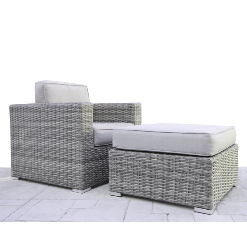 Fauteuil rembourré entièrement assemblé Interlaken, Mélange de gris