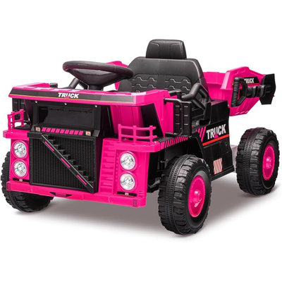 Ride On Dump Truck,12V Ride On Construction Vehicle With Remote Control,Electric Dump Bed,Shovel,Ride On Car Toy