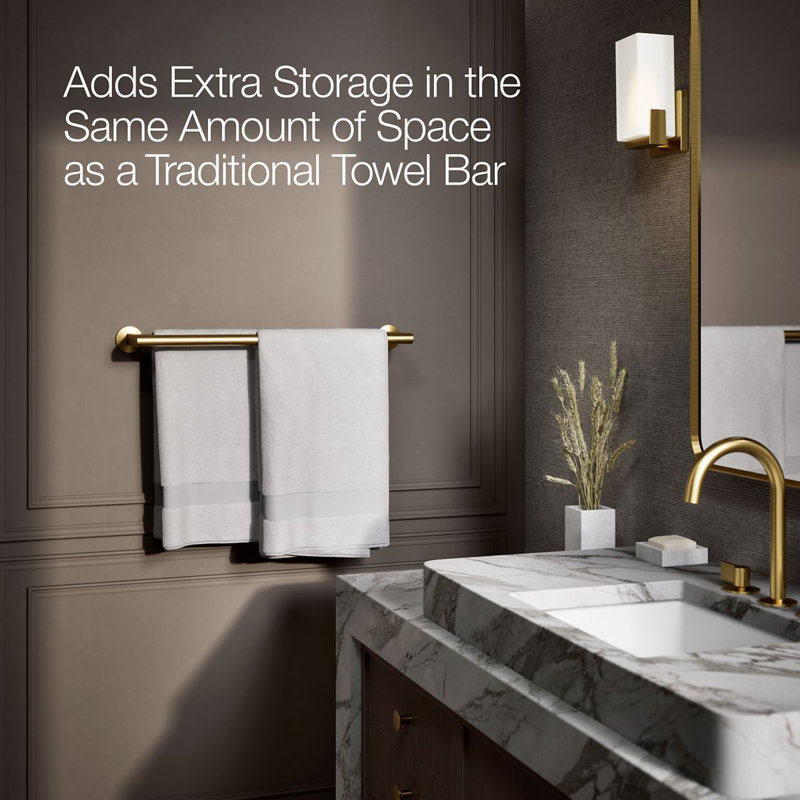 Components™ Double Towel Bar, Vibrant Brushed Moderne Brass