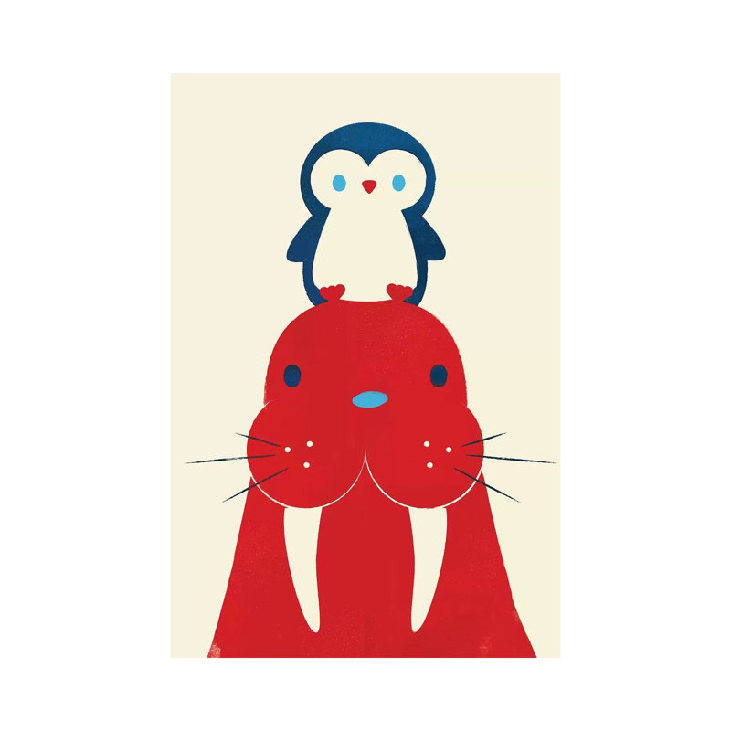 Penguin And Walrus by Jay Fleck - Wrapped Canvas Print, 30.48 cm H x 45.72 cm W