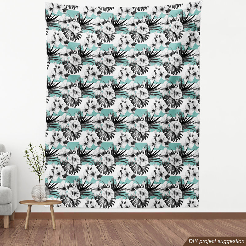 Tissu de fleurs exotiques hibiscus, l 58 po x L 72 po