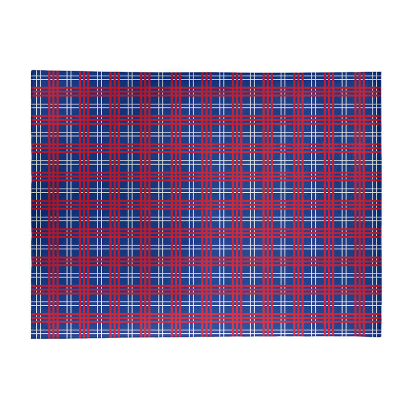 Tapis à carreaux bleu, Rectangle 9 pi x 12 pi