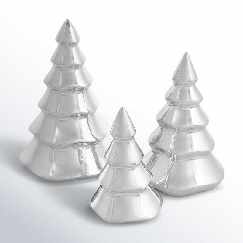 Nambe Mini Christmas Tree Set of 3