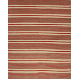 Striped Area Rug in Beige/Red
