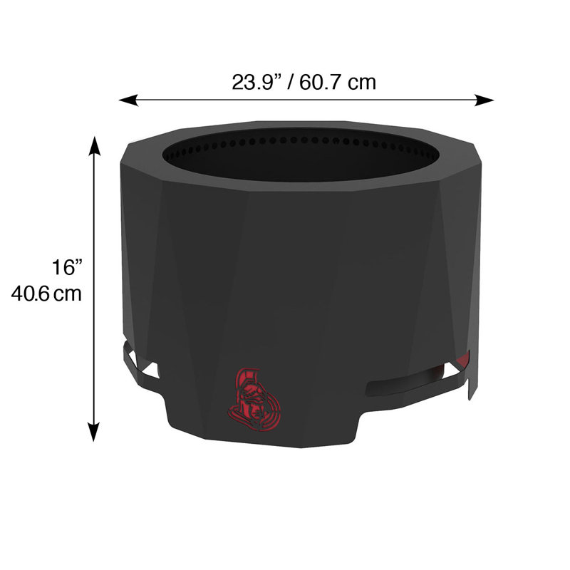 Round Steel Smokeless Fire Pit, Ottawa Senators