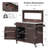 54.1" Outdoor Kitchen Island With High Shelf, Large Outdoor Potting Bench Table With Stainless Steel Top And Storage Cabinet, Solid Wood Grill Cart With Lockable Wheels For BBQ, Garden, Brown-228771235