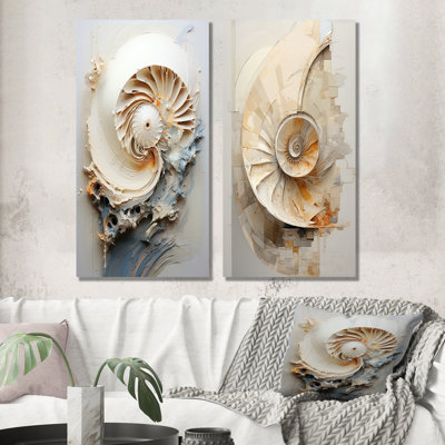 Escargots abstraits Nautilus - ensemble de 2 impressions sur toile Nautilus