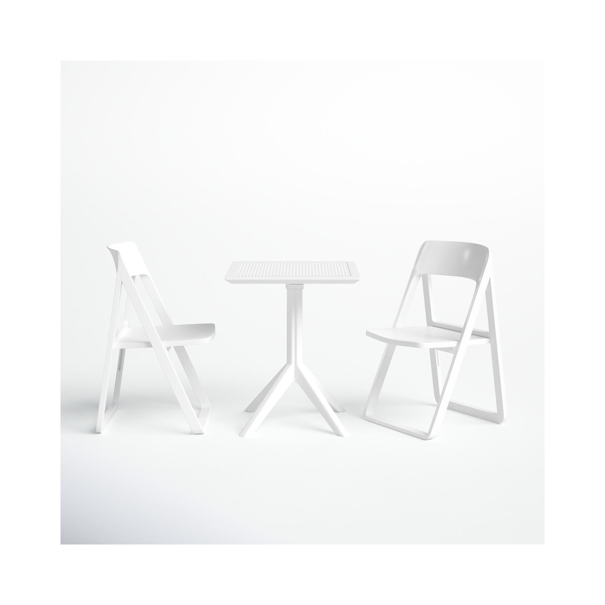 Farrah Square 2 - Person Bistro Set, White