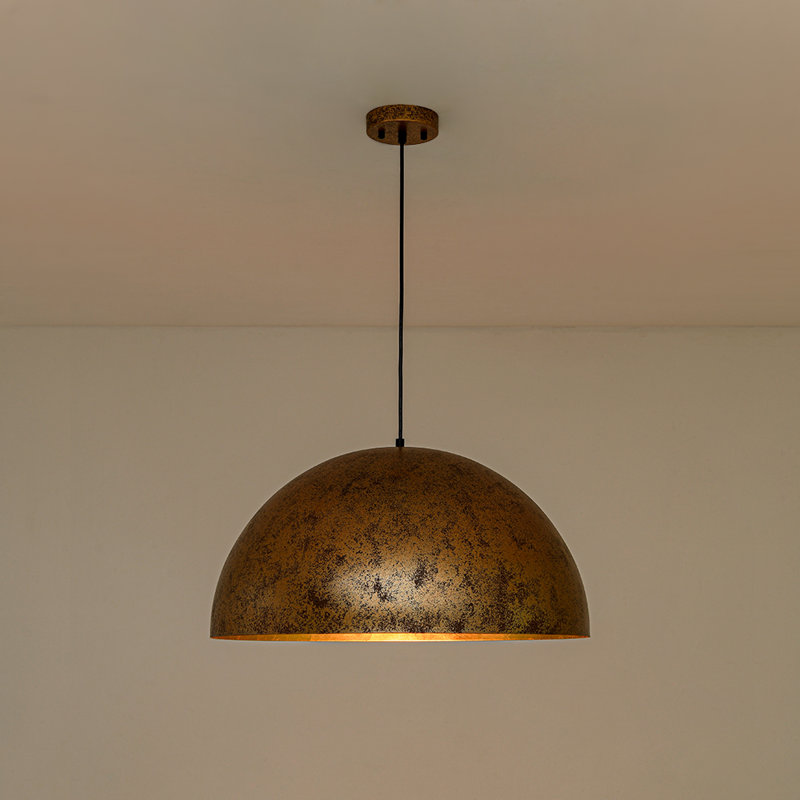 Luminaire suspendu surdimensionné en métal Kookie, H 16,1 po x l 31,5 po x P 31,5 po, Laiton antique, Trois lumières