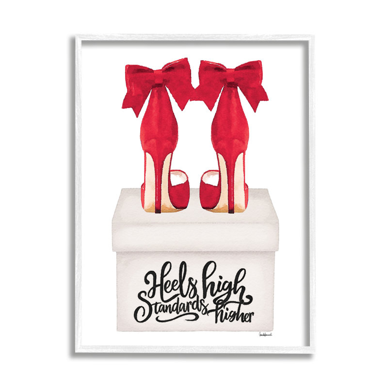 High Standards Red Heels Framed Giclee Art by Amanda Greenwood, Coastal White Framed Giclee, 14" H x 11" W x 1.5" D