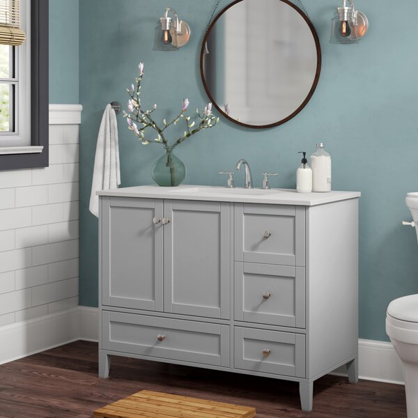 Mercury Row® Aleta 42'' Single Bathroom Vanity with Engineered Marble ...