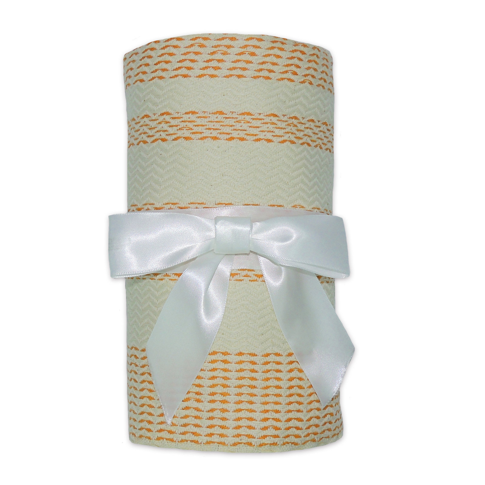 Dacion 100% Turkish Cotton Throw, Orange Striped